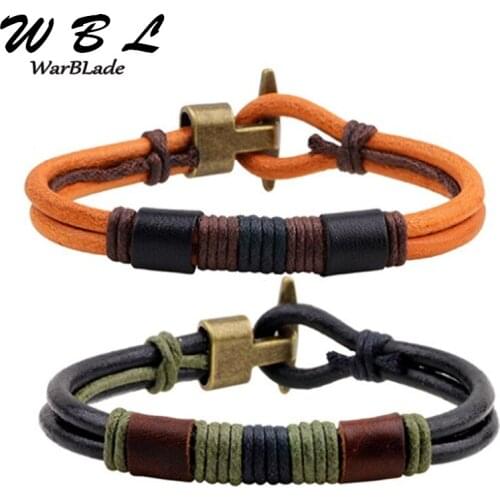 2019 New Fashion Bracelets Braided Leather Bracelets Bangles Rope Chain Wristband For Men Women pulseras Christmas Gift WBL