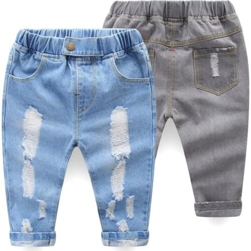 2021 new summer Girls Baby Kids Jeans for Children Boys hole Leggings Denim Pants Toddler Kids clothes 1 2 3 4 5 6 7 year