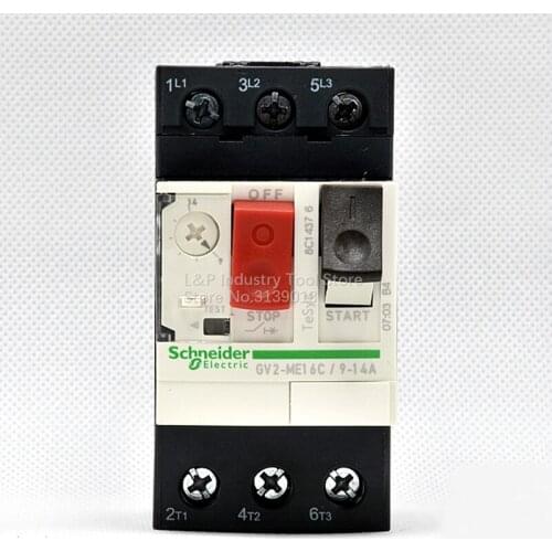 New Original Schneider GV2-ME16C Motor Protection Circuit Breaker GV2ME16C 9-14A Push Button 3P Thermal Magnetic Type