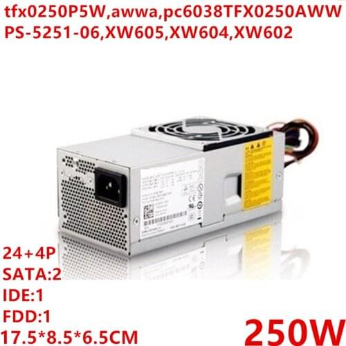 New PSU For Dell V200 220S 230 260 620 I530 531 545 546S XW605/604/602 Power Supply tfx0250P5W pc6038 TFX0250AWWA PS-5251-06