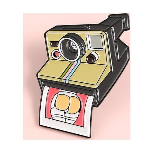 Camera Lens Delicate Brooch Butt Photos Photographic Paper Backpack Jewelry Enamel Lapel Pins For Photographer Shutterbug Gift