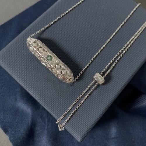 S925 sterling silver summer new evil eye necklace female fashion retro design devil eye necklace retractable adjustable jewelry