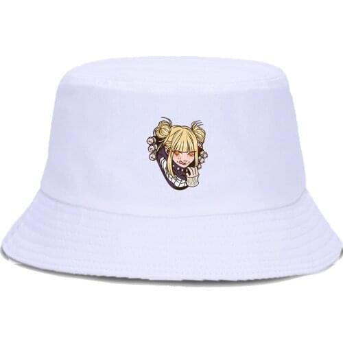 Japan Anime My Hero Academia Print Bucket Cap Summer Mens Panama Caps Woman Cotton Bob Hat Men Foldable Fishing Fisherman Hat