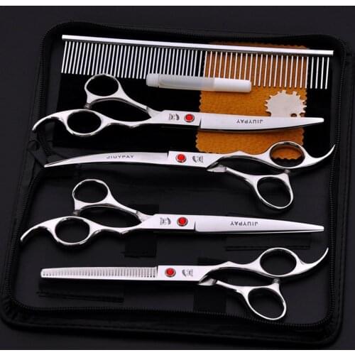 7PCS/Set Professional Salon Barber Scissors Hairdressing Shears Haircut Tool Kit With Comb For Pet Grooming Hair Styling 7-Inch