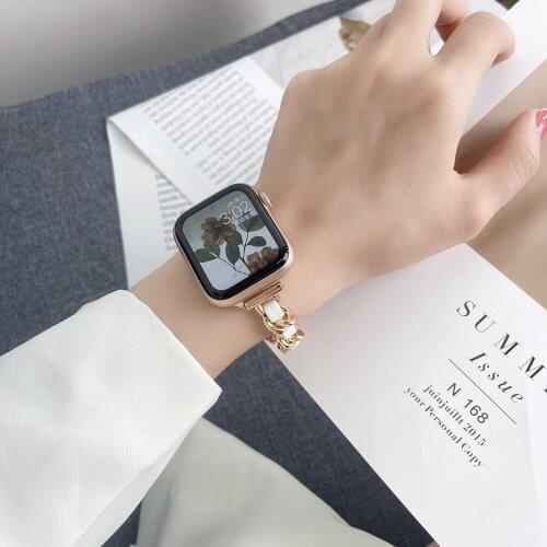 For Apple Watch 6 5 4 3 SE Band Stainless Steel luxury 40mm 44mm 38mm 42mm Bracelet Band for iWatch series 6 5 4 3 Watch Strap