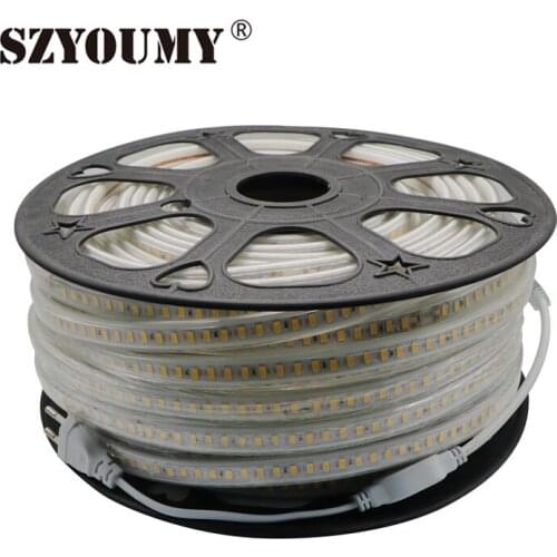 SZYOUMY LED Strip 220V 240V SMD 5730 120leds/m Waterproof Flexible Led Tape Light 5630 Rope Bar 100m Fast shipping