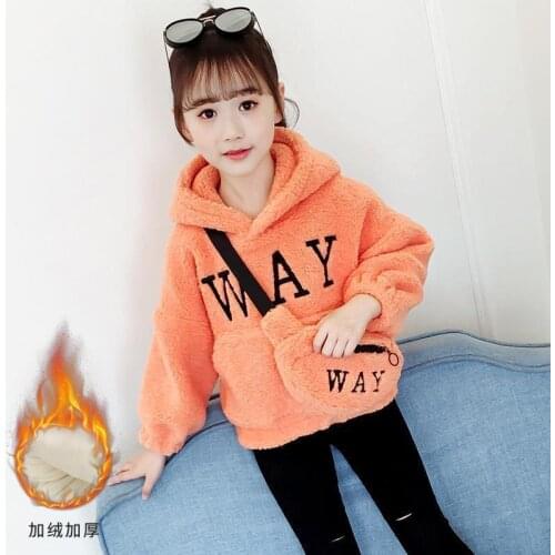 Boys' Girls' Hoodies Sweatshirts Babys Kids Outwear 2021 Send Bag Plus Velvet Thicken Winter Autumn Top Cotton Childrens Cloth