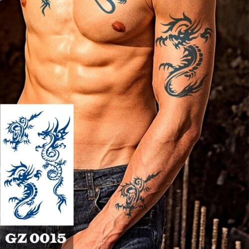 Juice ink Dragon Totem Tattoos Body Art Waterproof Temporary Tattoo Sticker For Men Women