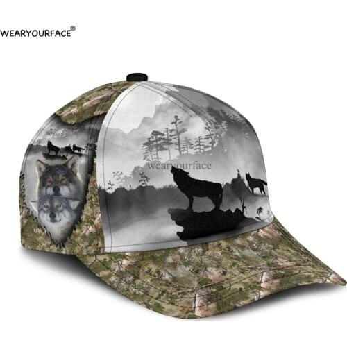 Wolf Tiger Fish 3D All Over Printed Snapback Hat Men Women Adult Hip Hop Headwear Outdoor Casual Funny Sun Visor Baseball Cap