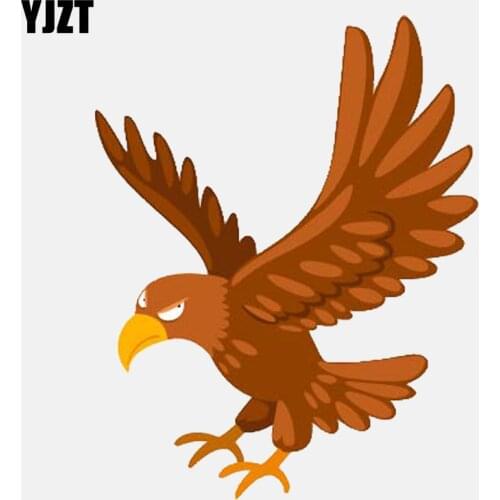 YJZT 8.2CM*10.4CM Cartoon Winged Flying Eagle PVC High Quality Car Sticker 11-01220
