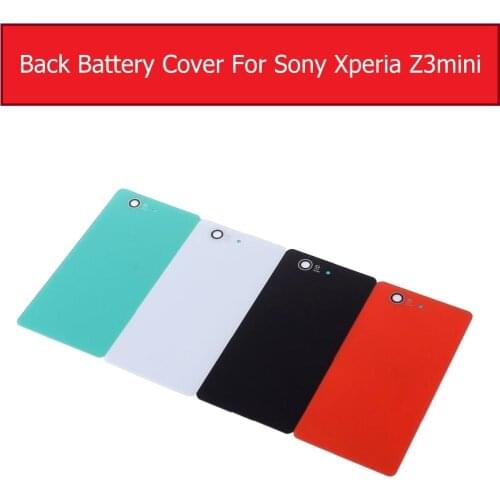 Back Battery Door Housing Glass Cover for Sony Xperia z3 mini/Compact M55W D5803 D5833 Rear Glass Cover case + 1piece Film free