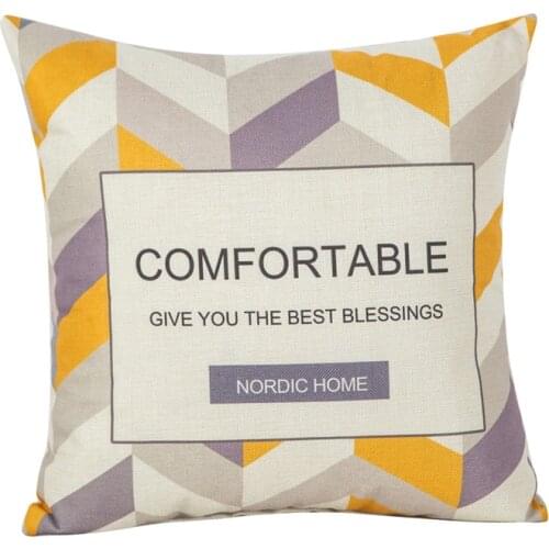 Yellow Geometric Pillowcase 45x45 Cushion Cover Pillow Cover For Home Room Decoration Linen Cotton Throw Pillow Home Decor