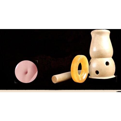 Female Navel Moxibustion Massage Portable Gourd Jade Gynecological Therapy Wooden Moxa Stick Burner Body Care Health