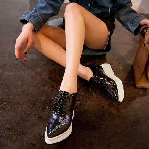 JETT DRAGON Zapatos Mujer Spring Flat Platform Shoes Womens Loafers Genuine Leather Thick Bottom Sneakers Womens Casual Shoes