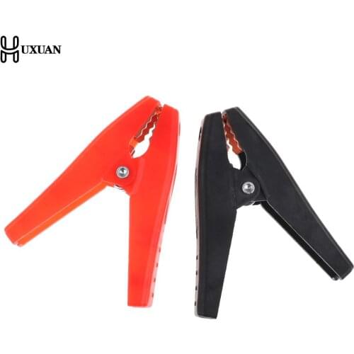 2 Pcs Fully 100A Insulated Car Battery Crocodile Alligator Plastic Electrical Clip Clamp Red/Black 90mm Length
