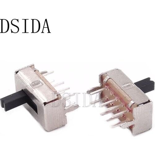 20PCS SS23D07 8 PINS 3 Position 2P3T Toggle Switch Double Vertical Sliding Switch Handle Length 3MM / 4MM / 5MM Bracket