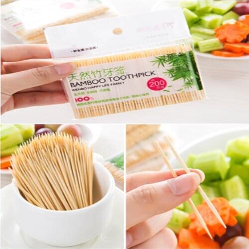 200PCS/Set Disposable Wood High Quality Tandenstokers Dental Natural Bamboo Toothpick Home Restaurant Hotel Products Toothpicks