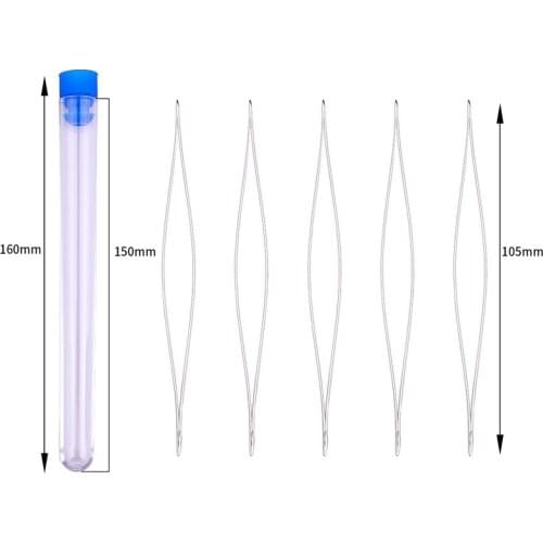 5Pcs Steel 105mm Eye Collapsible Embroidery Beading Needle Thread Sewing Needles Assorted Size Jewelry Tool