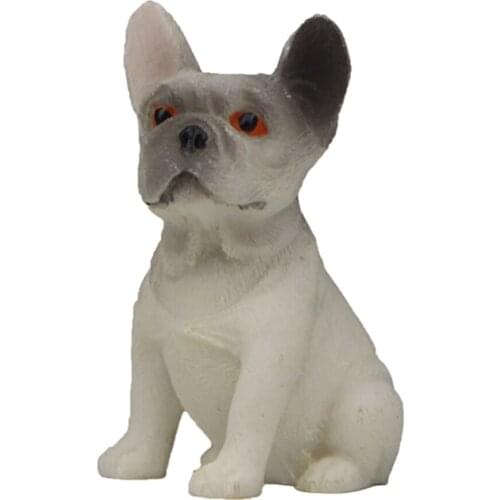 6pcs Figurine Miniature Dog French Bulldog Puppies Animal Resin Figurines Toy
