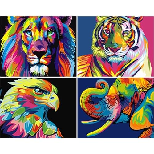 Colour lion tiger eagle elephant animal 5D Diamond Embroidery diy diamond painting mosaic full square/round drill wall painting