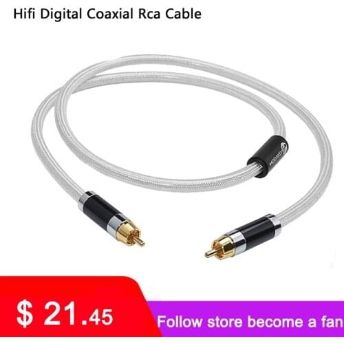 ATAUDIO Hifi Digital Coaxial Audio Video Rca Cable Hi-end Copper and Silver RCA to RCA Male Subwoofer Audio Cable