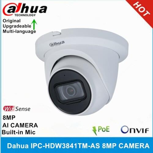 Dahua IPC-HDW3841TM-AS 8MP WizSense Network Camera POE Built in MiC & SD Card Slot IP67 IR 30M AI Camera
