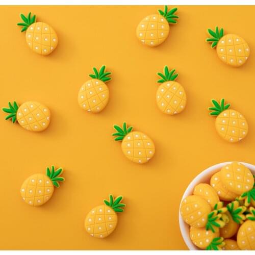Baby silicone teether pineapple beads DIY pacifier chain accessories baby food grade silicone health and safety