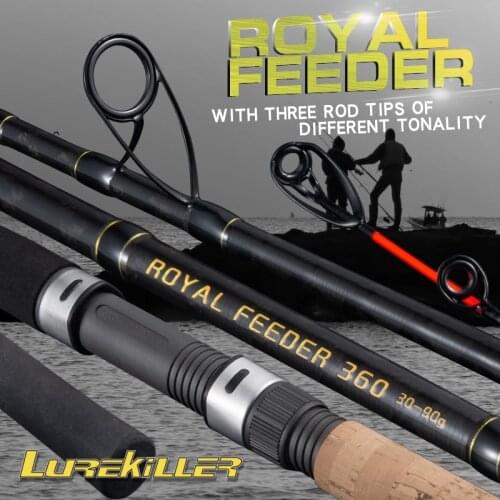 Lurekiller Fuji 40T Carbon Light Weight Royal Feeder Fishing Rod 3.6m 3.9m 3 Sections Feeder with 3 Different Tips Test 90g 120g