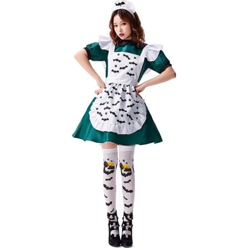 Halloween Costume Magic Servant Costume Evil Bat Cosplay Green Skirt Dress Parent-child Costume
