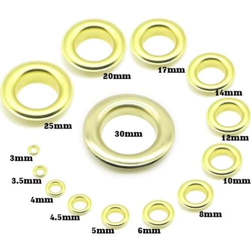 Glod Copper eyelets 3|3.5|4|4.5|5|6|8|10|12|14|17|18|20|25|30|40mm scrapbooking accessories Knitwear, Jeans, Apparel, Bags, Shoe