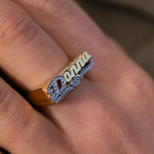 Letter Rings Men Rings Custom Jewelry New Custom Name Ring Gold Personality Hip Hop Ring Women Fashion Punk Letter Ring Gift