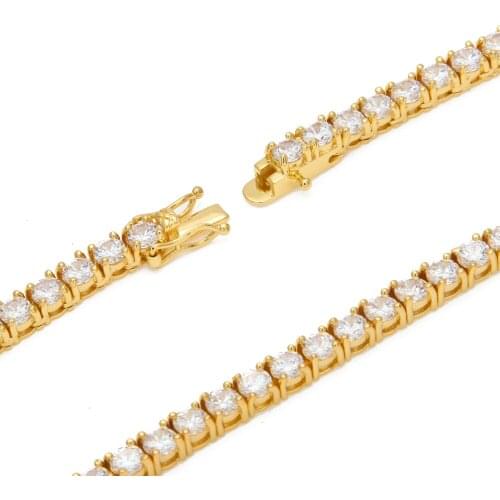 The Bling King 3mm 4mm 5mm Tennis Chain Jewelry Sets Gold Color Copper Shinning Wholesale