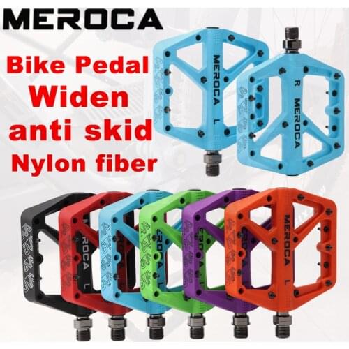 MEROCA mountain road bike nylon non-slip pedal bearing XC off-road pedal non-slip wide pedal cleat design