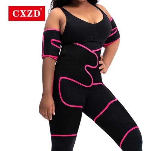 CXZD 2020 new Neoprene Sauna Waist Trainer Corset three-in-one sports abdomen belt Thigh trimmer forming Workout Fitness