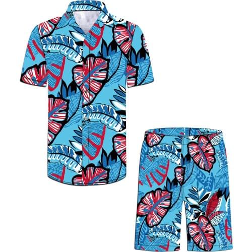 Custom New Cheap Fashion Summer Beach Style Plus Size Hawaiian Shirts And Shorts For Men