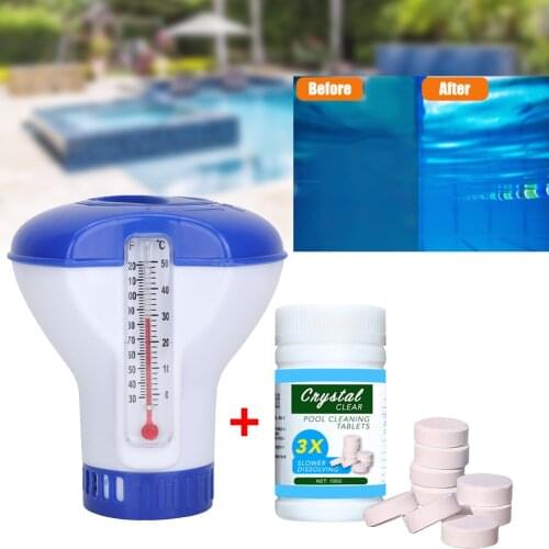 Swimming Pool Chlorine Tablets Dispenser Pills Instant Effervescent Pipes Cleaning Floating Pool Dispenser