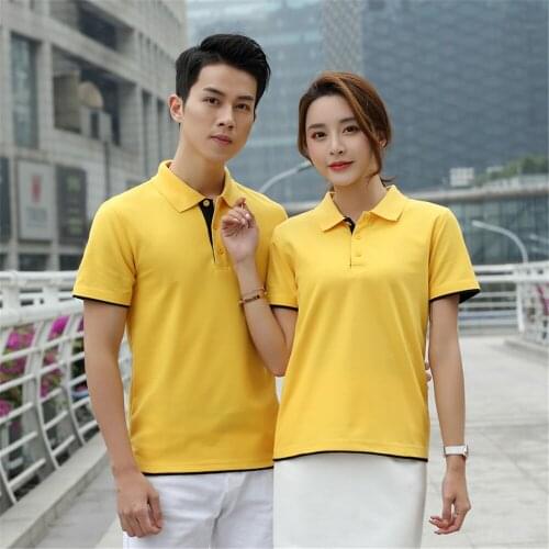 BMY306 Simple Modern Quick Drying T Shirt Polo With Rib Collar Custom Logos Accepted CVC Pique Short Sleeve Button Fly Work Wear
