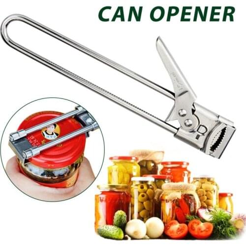Adjustable Multifunctional Beer Bottle Opener Adjustable Can Opener Stainless Steel Manual Opener Gripper Kitchen Supplies
