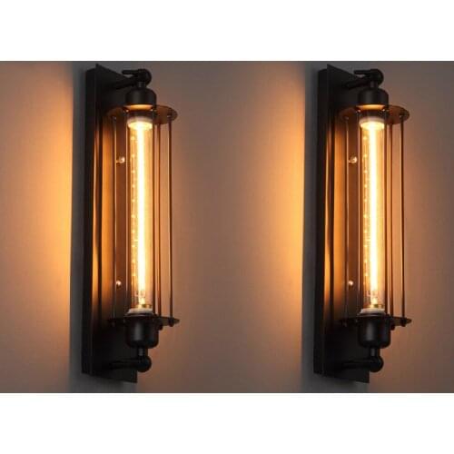 Retro Industrial Iron Wall Lamp American Country Bar Cafe Loft Balcony Porch Lighting Decor Wrought Iron Lamp Fluted Wall Lamp