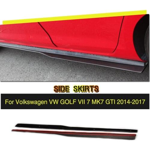 Car-Styling Carbon Fiber / FRP Car Side Body Skirts Extension Body Kits for VW Golf VII MK7 GTI Hatchblack 2014 - 2017