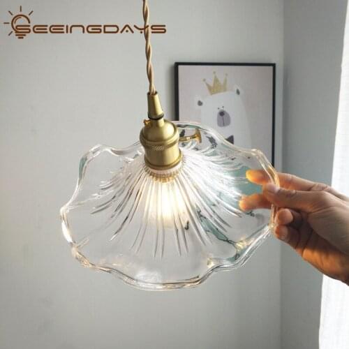 60x79.5cm Free Shpping Nordic Glass Ceiling Lamp Japanese Style Fresh Dining Room Bedroom Aisle Balcony Lotus Leaf Ceiling Lamp