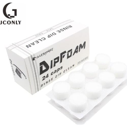 Professional Disposable 24Pcs / Box Sterilized Tattoo Needle Dip Foam Cleaning Cup Tattoo Supplies accessoire de tatoo equipment