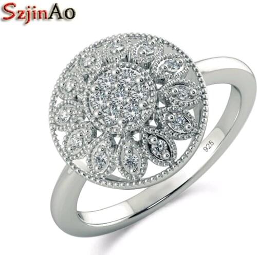 Szjinao Rings With Cubic Zirkonia For Women