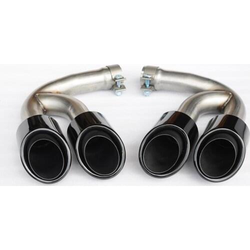 Wotefusi Exhaust Pipes Muffler Tail Tip For 2018 2019 Porsche Cayenne 3.0T Brilliant Black [QPA526]