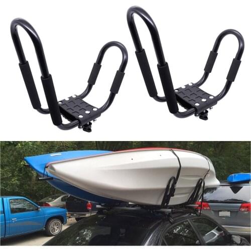 1 Pair J-Bar Rack HD Kayak Carrier Canoe Boat Roof Bracket Surf Ski Rooftop Mounted Racks on Car SUV Crossbar Car Goods
