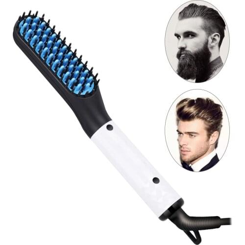2021 Beard Straightener Multifunctional Hair Comb Brush Electric Quick Heating Hair Straightening Iron Hair Styling Comb for Men