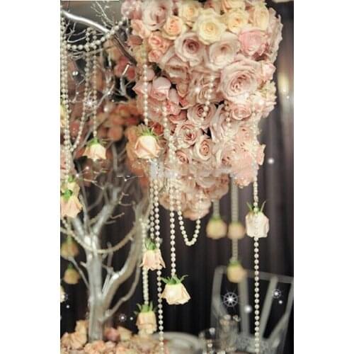 25Meters/roll 6mm Pearl Spray Strands Garland Spool Bridal Beads String Wedding Christmas Party Centerpiece Favor Crafting Decor