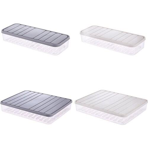 4 Pcs Set Refrigerator Food Preservation Storage Box Plastic Freezer Space Saver Food Container Organization Rack Kitchen Storag