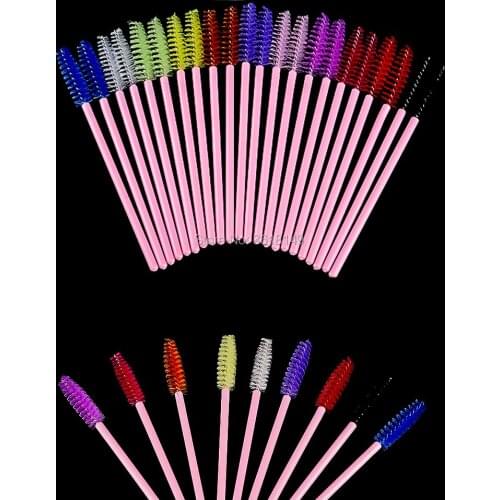 50pcs Disposable Eyelash Extension Eyebrow Brush Mini Mascara Wands Applicator Spoolers Eye Lashes Cosmetic Brushes Makeup Brush