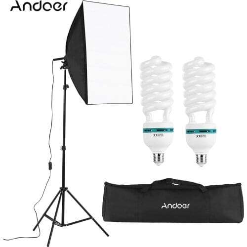 Andoer Photography Light Kit Studio Including Softbox Light Bulbs Light Stand Carry Bag Photography Studio Photo Studio Kit